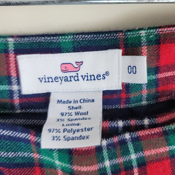 Vineyard Vines Tartan Plaid Wool Ankle Pants Preppy Holiday Check Straight Leg - Picture 10 of 13